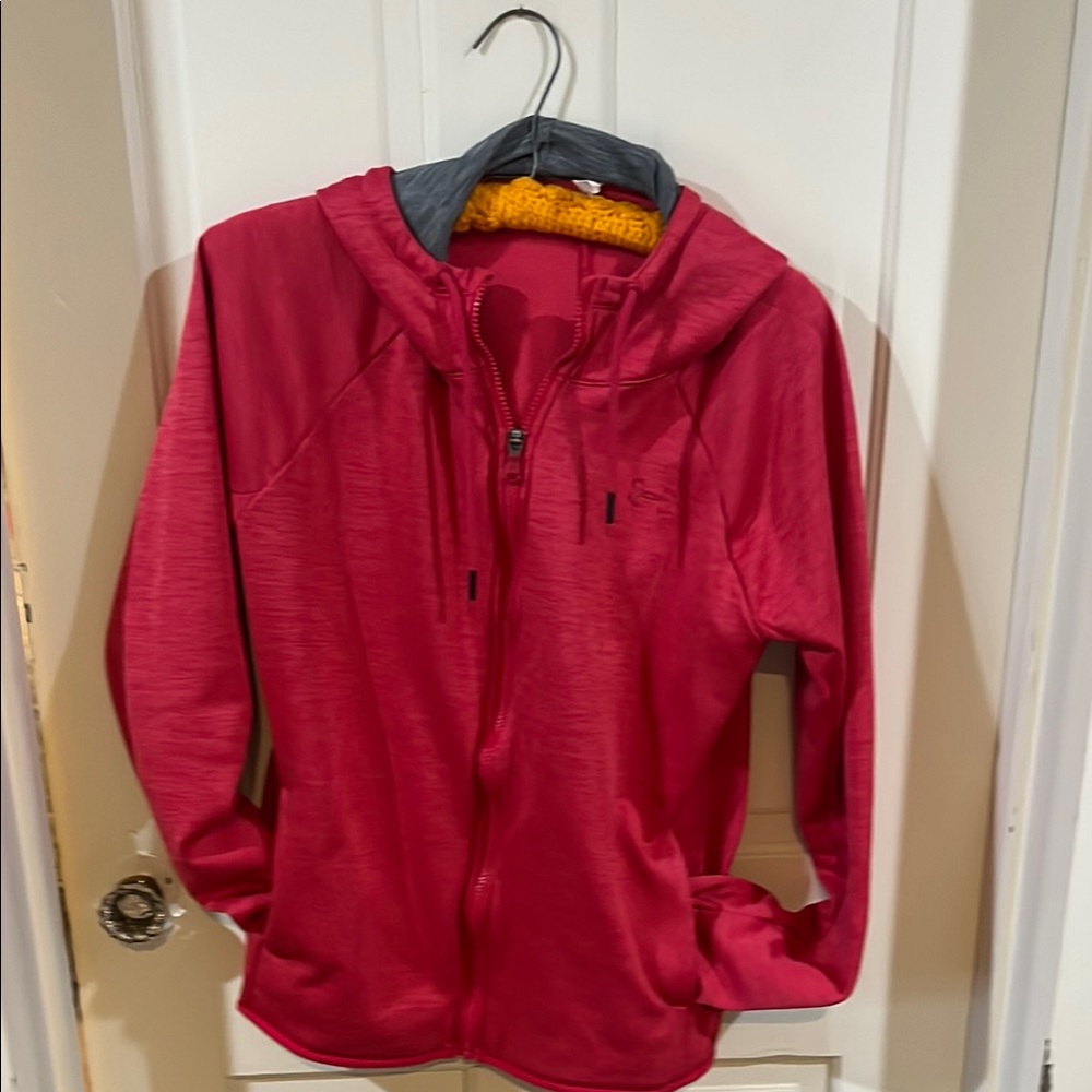 Under Armour Red Lightweight Jacket with Full-Length Zipper